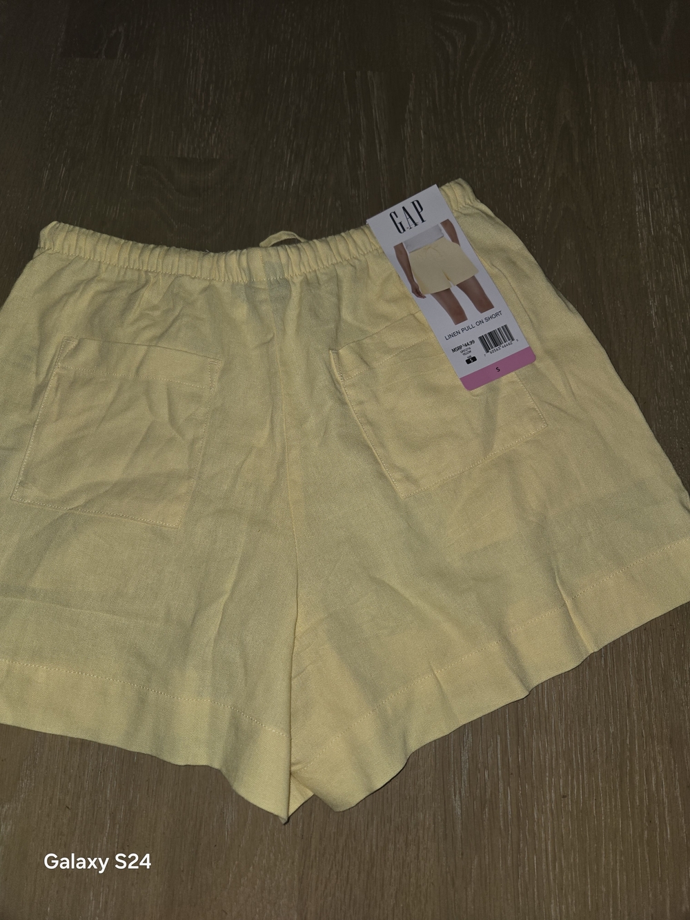 GAP Women's Yellow Pull-On Linen Blend Shorts Sz S New NWT